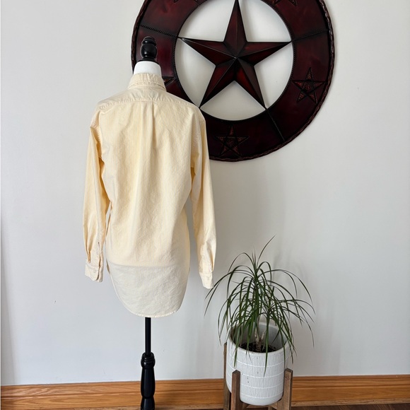 Polo Ralph Lauren Vintage Custom Preppy Yellow Stripe Classic Oxford Shirt Sz S - Picture 5 of 8